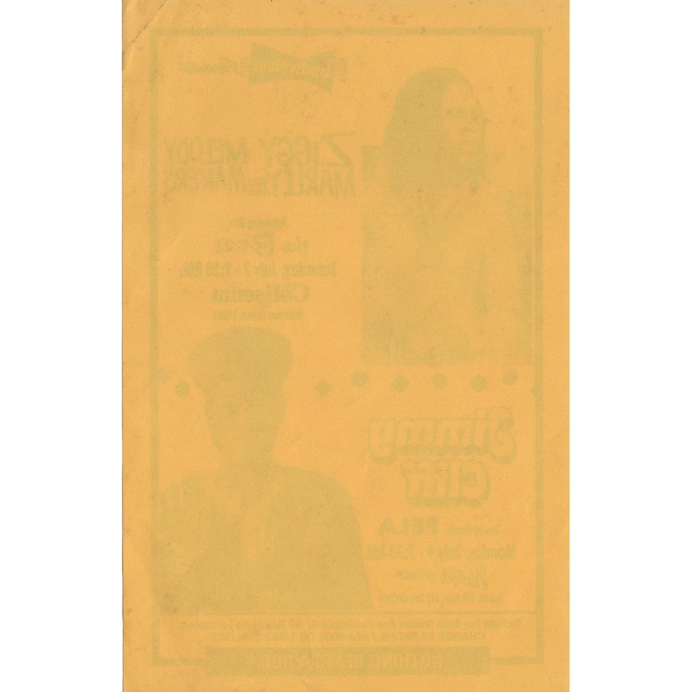 Ziggy Marley Jimmy Cliff Fela Kuti B-52s Concert Flyer Handbill Budweiser VG - Picture 2 of 2